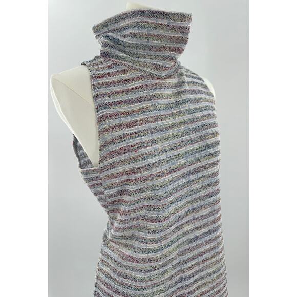 Anthropologie Akemi + Kin Dress Mock Turtleneck Sleeveless Woven Stripe Small - Picture 3 of 12